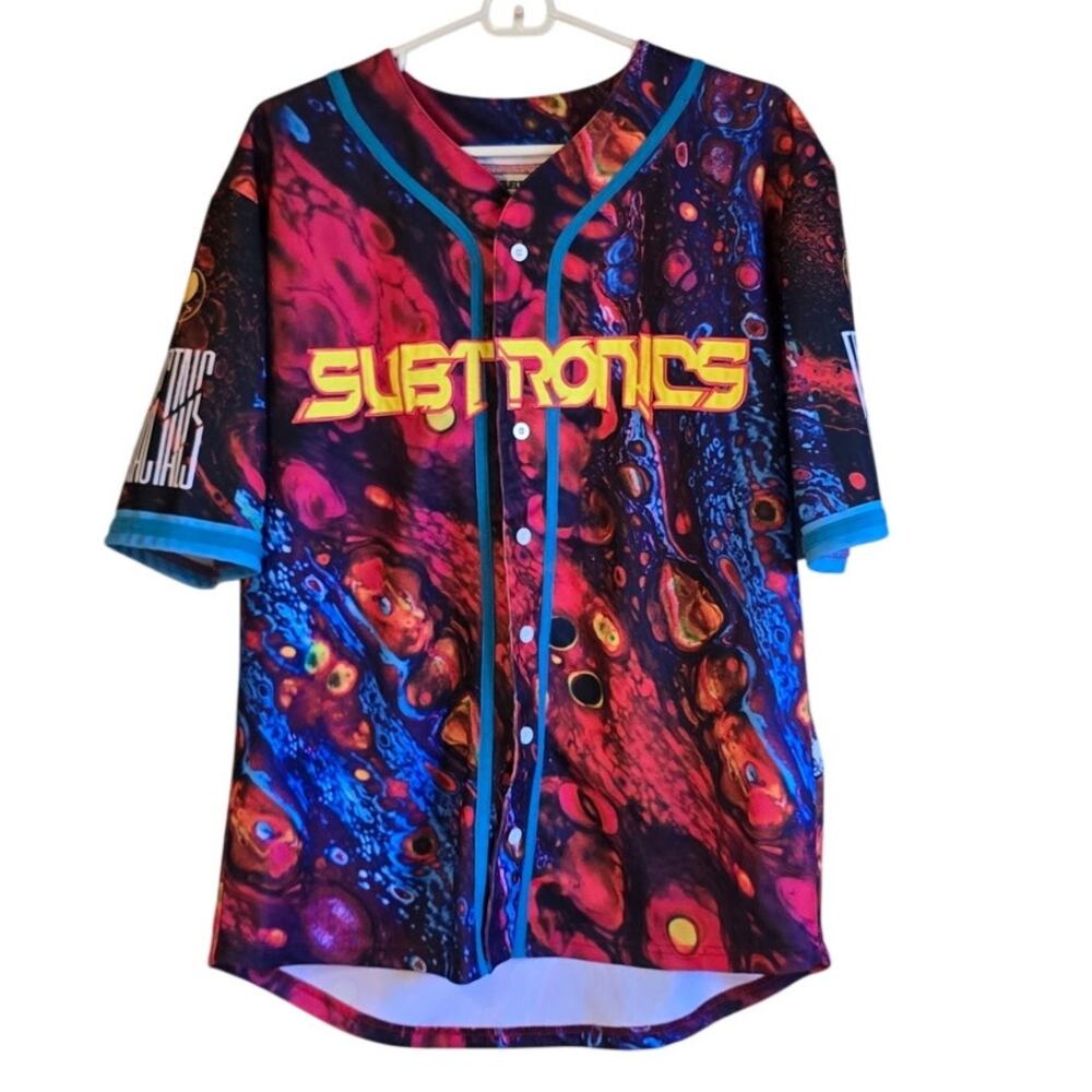 Subtronics Fractals Cyclops baseball jersey red adult size Medium edm rave
